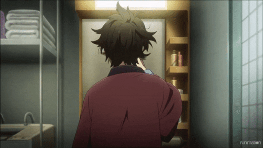 Hyouka Hotaro Oreki Brushing Teeth GIF