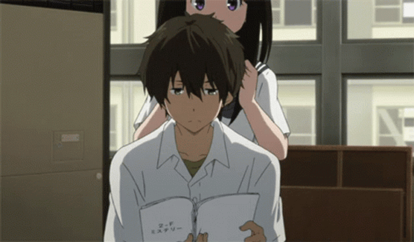Hyouka Oreki Chitanda Disturbing Study GIF