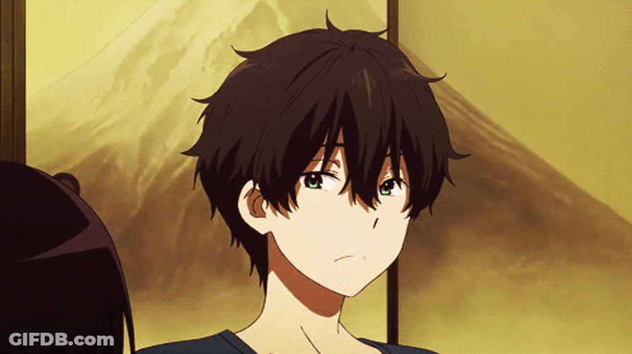 Hyouka Oreki Chitanda Gossip Whisper GIF