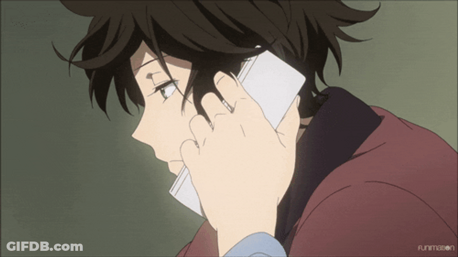 Hyouka Oreki Surprised Phone Call GIF