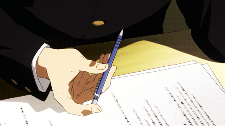 Hyouka Pencil Test School Bored GIF
