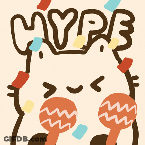 Hype Cat Confetti Music GIF