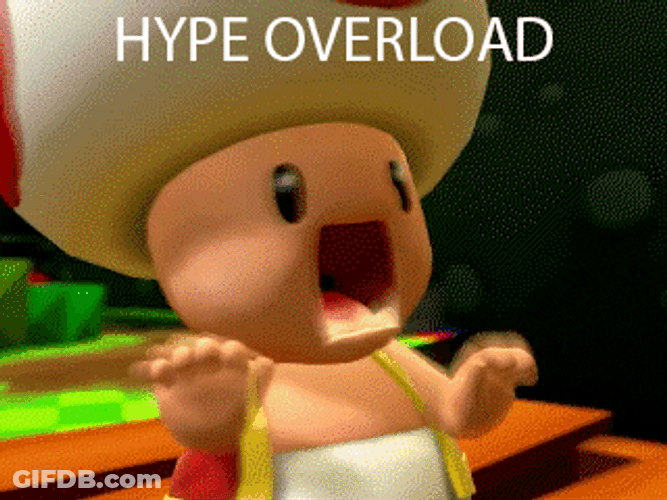 Hype Overload Toad Mario GIF