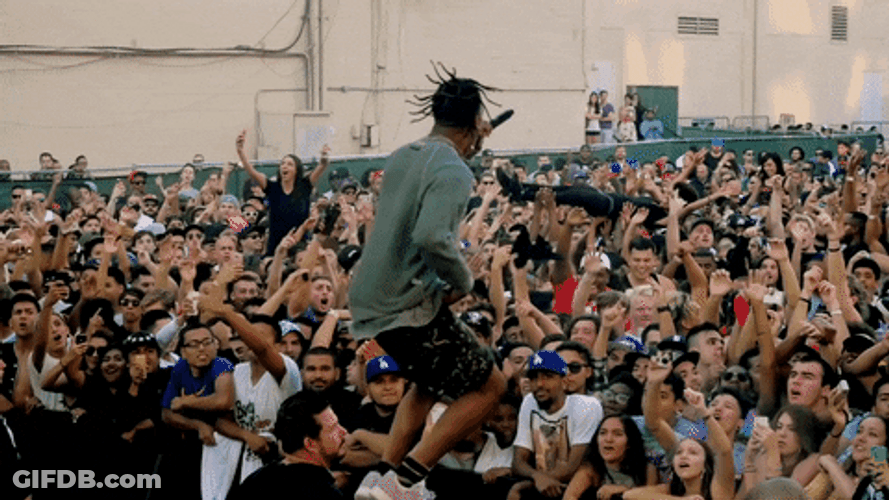 Hype Travis Scott Jump Singing GIF