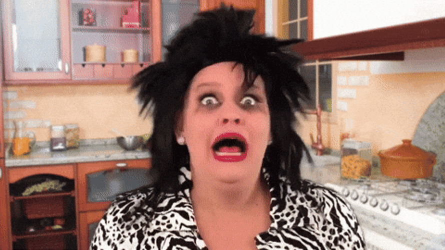 Hyper And Scared Woman Reaction GIF
