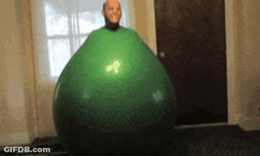 Hyper Man In Green Bouncy Ball GIF