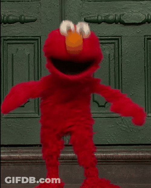 Hyper Red Elmo Puppet GIF