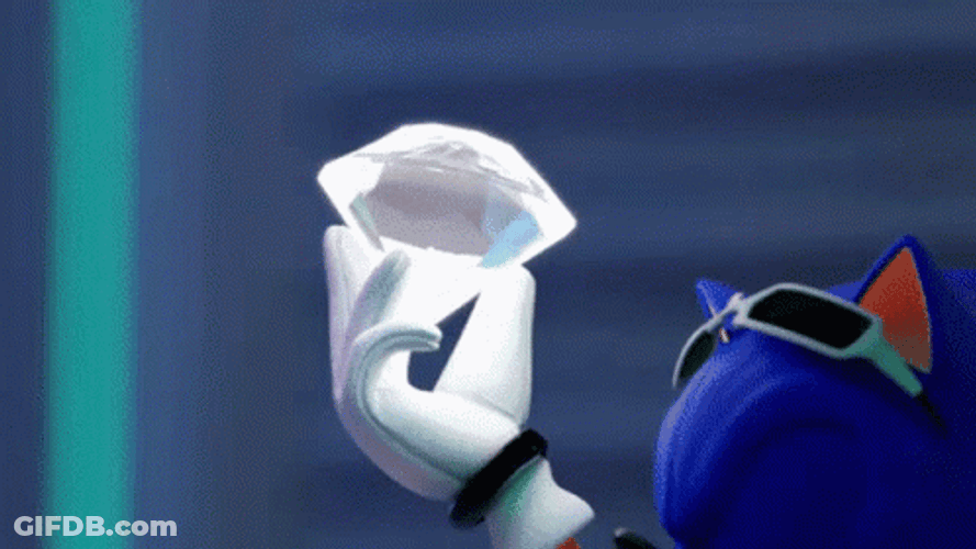 Hyper Sonic 3D Transforming With Emeralds GIF