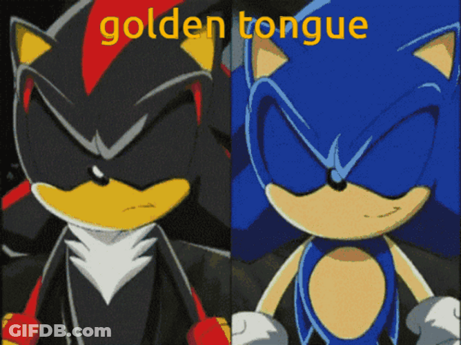 Hyper Sonic Glowing Golden Tongue GIF