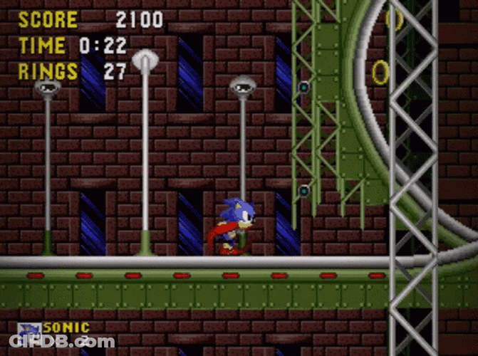 Hyper Sonic Sego Running Around GIF