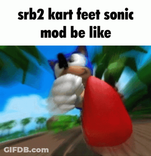 Hyper Sonic SRB2 Kart Feet Mod GIF