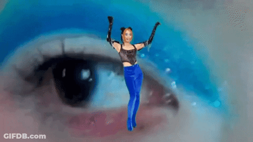 Hyper Woman Parody With Eye Background GIF
