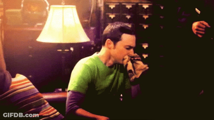Hyperventilating Sheldon GIF