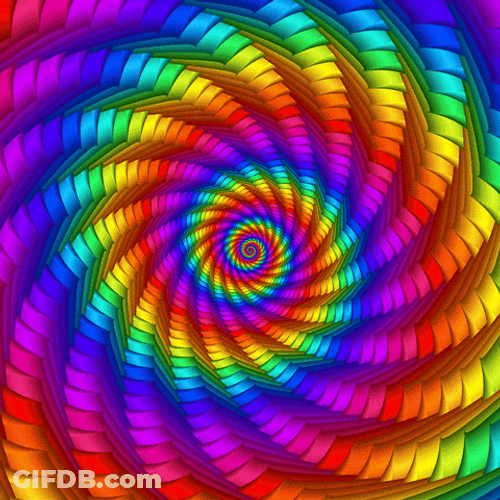 Hypno Bright Rainbow Spiral GIF