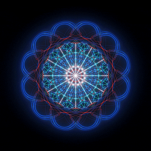 Hypno Glowing Geometric Bubble Mandala GIF