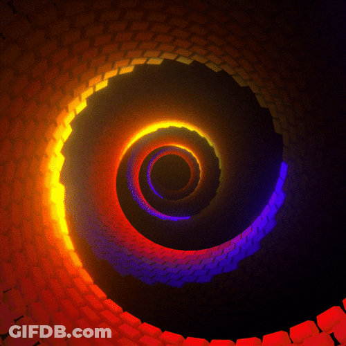 Hypno Glowing Red Green Blue Spiral GIF