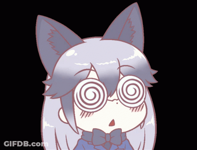 Hypnosis Cute Spiral Eye Silver Fox Kemono GIF