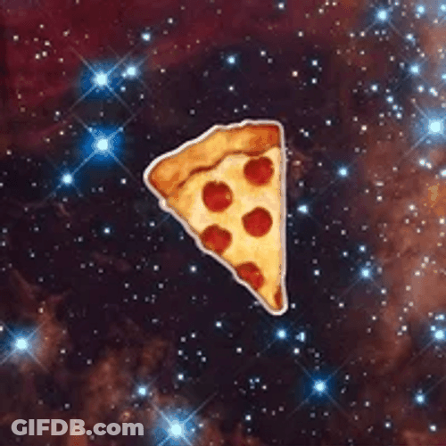Hypnosis Pepperoni Pizza Swivel Galaxy Stars GIF
