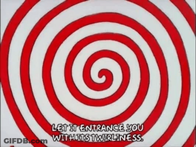 Hypnosis Red Spiral Twirl Entrance GIF