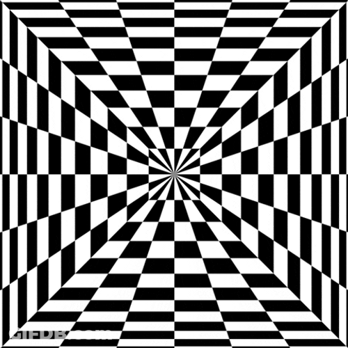 Hypnotic Optical Illusion Abstract Chess Lines GIF