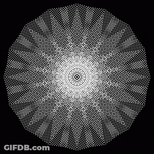 Hypnotic Optical Illusion Fractal Monochromatic Helixes GIF