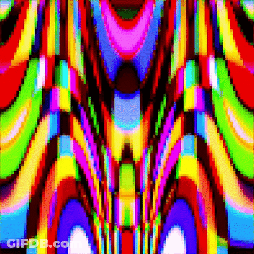 Hypnotic Optical Illusion Rainbow Pixel Art GIF