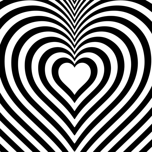 Hypnotic Optical Illusion Vector Heart Design GIF