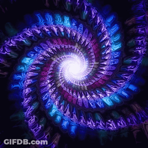 Hypnotic Spiral Blue Fossil Bones GIF