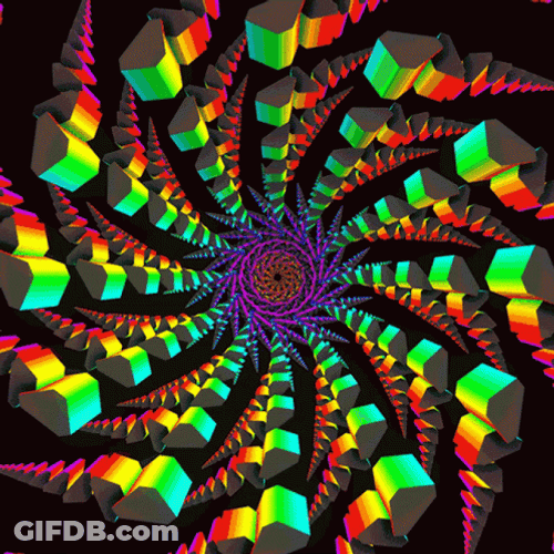 Hypnotic Spiral Colorful Changing Shape GIF