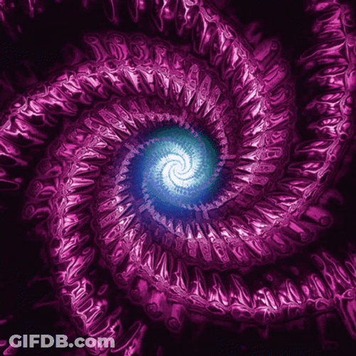 Hypnotic Spiral Pink Fossil Bones GIF