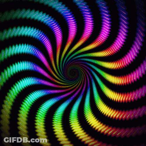 Hypnotic Spiral Rainbow Empty And Obedient GIF