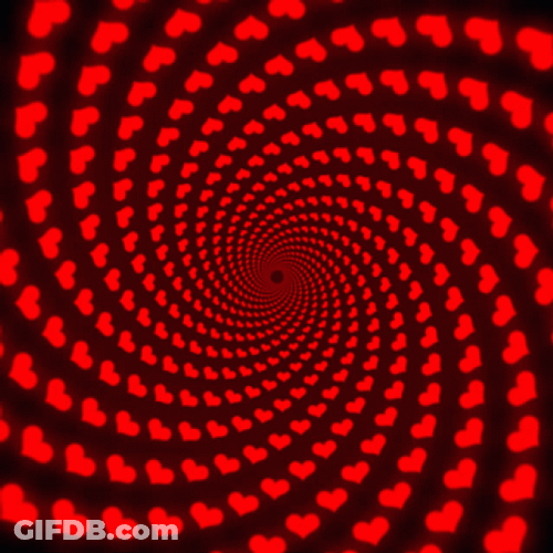 Hypnotic Spiral Red Hearts Obedience Is Pleasure GIF