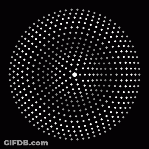 Hypnotic Spiral White Dots GIF