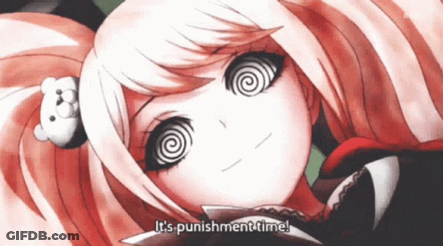 Hypnotized Junko Enoshima It's Punishment Time GIF