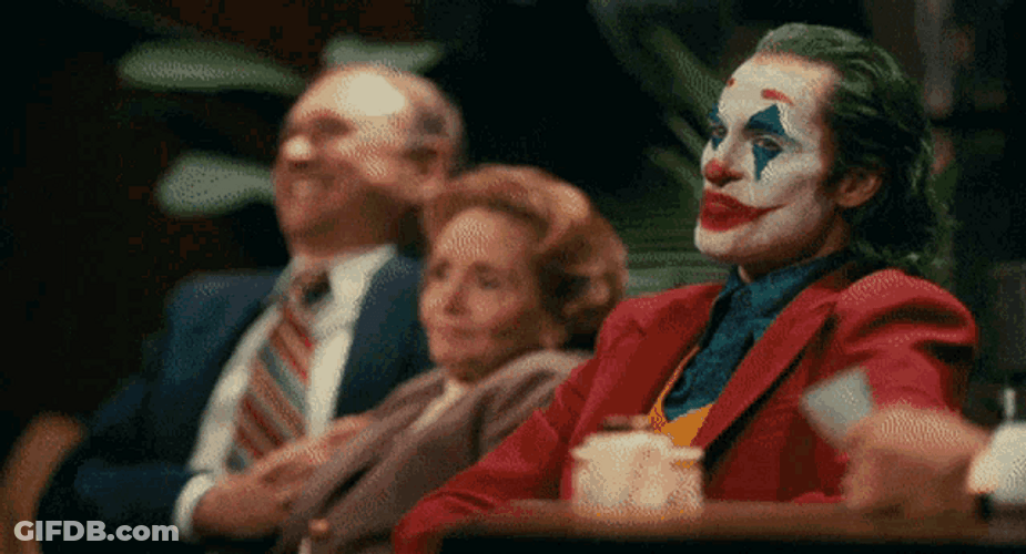 Hysterical Joker Laughing At The Show GIF