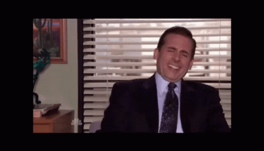 Hysterical Laughing Michael Scott GIF