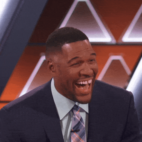 Hysterical Laughing Michael Strahan GIF