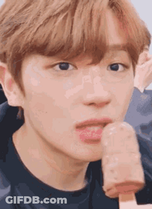 Hyunjae Chocolate Ice Cream Sucking GIF