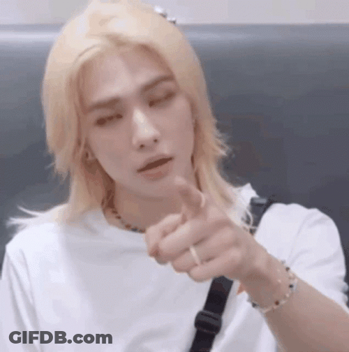 Hyunjin Fixing Blonde Hair GIF