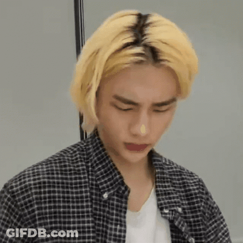 Hyunjin Looking Scared And Disgusted GIF
