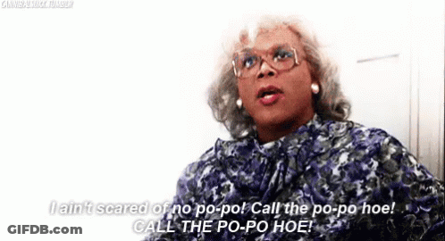 I Ain'T Scared Of No Popo! Call The Popo Hoe! GIF