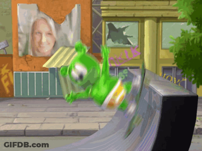 I Am A Gummy Bear Playing Slide GIF