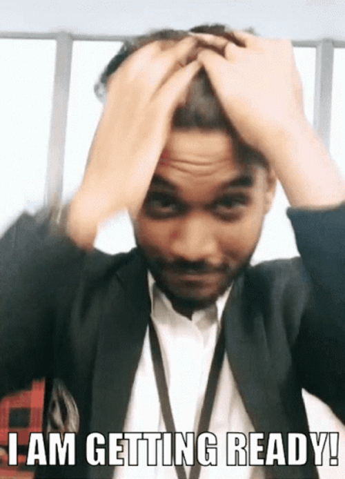 I Am Getting Ready Man In Suit Fixing His Hair GIF