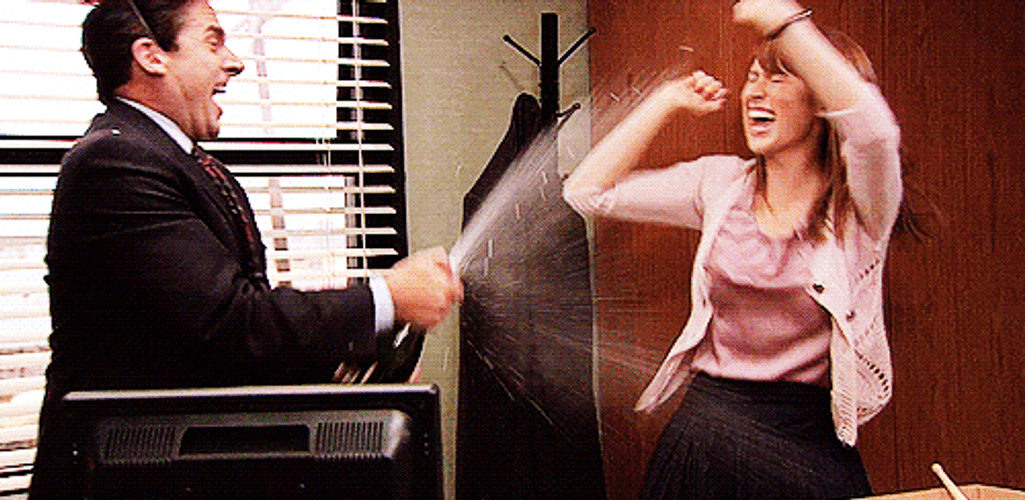 I Believe That We Will Win Employees Celebrate GIF