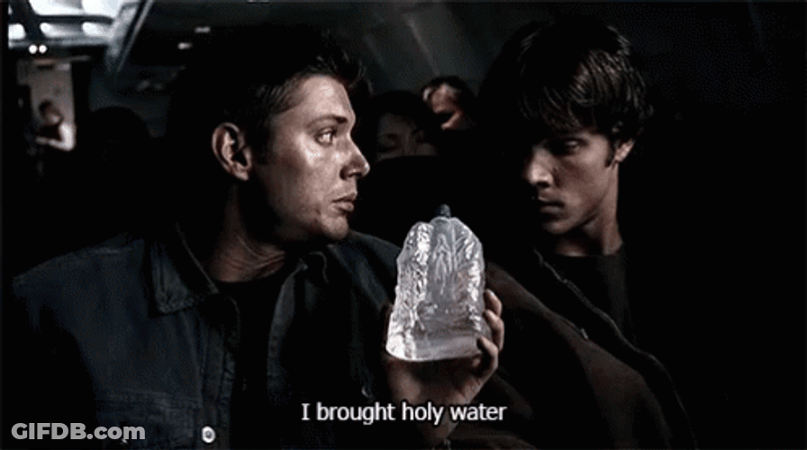 I Bought Holy Water Supernatural Series Dean GIF