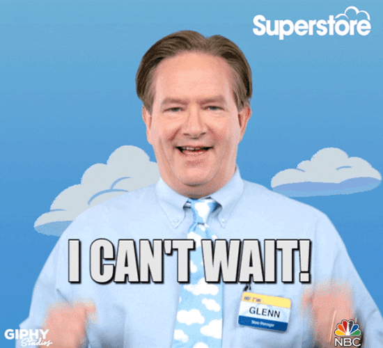 I Can't Wait! Sales Clerk GIF