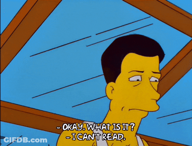 I Cant Read Homer Simpson GIF