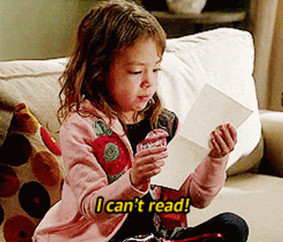 I Cant Read Modern Family Lily Pritchett GIF