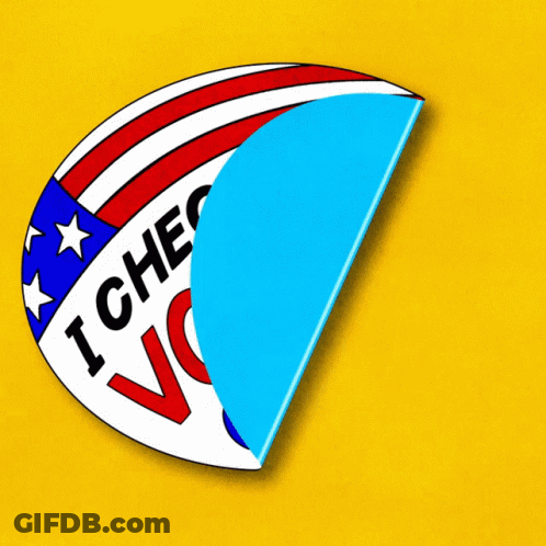 I Checkered Vote Sticker GIF