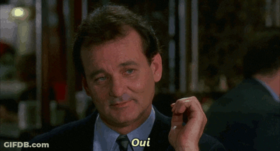 I Concur Bill Murray Oui GIF